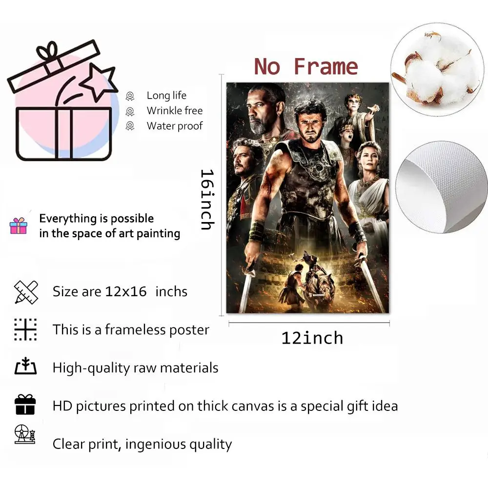 سلسلة الأفلام الكلاسيكية المصارع اللوحة الخط HD قماش المشارك تجعد الحرة مقاوم للماء جميع الفضاء جدار ديكور #5