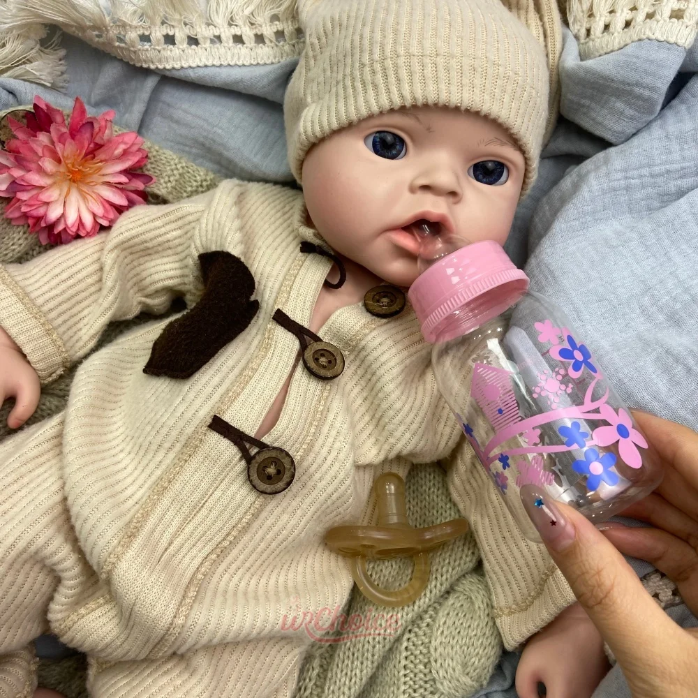 50cm Chubby Girl Full Body Silicone Reborn Doll High-Simulation Realistic Exquisite Texture Details Weighted Newborn Doll for Christmas Gift
