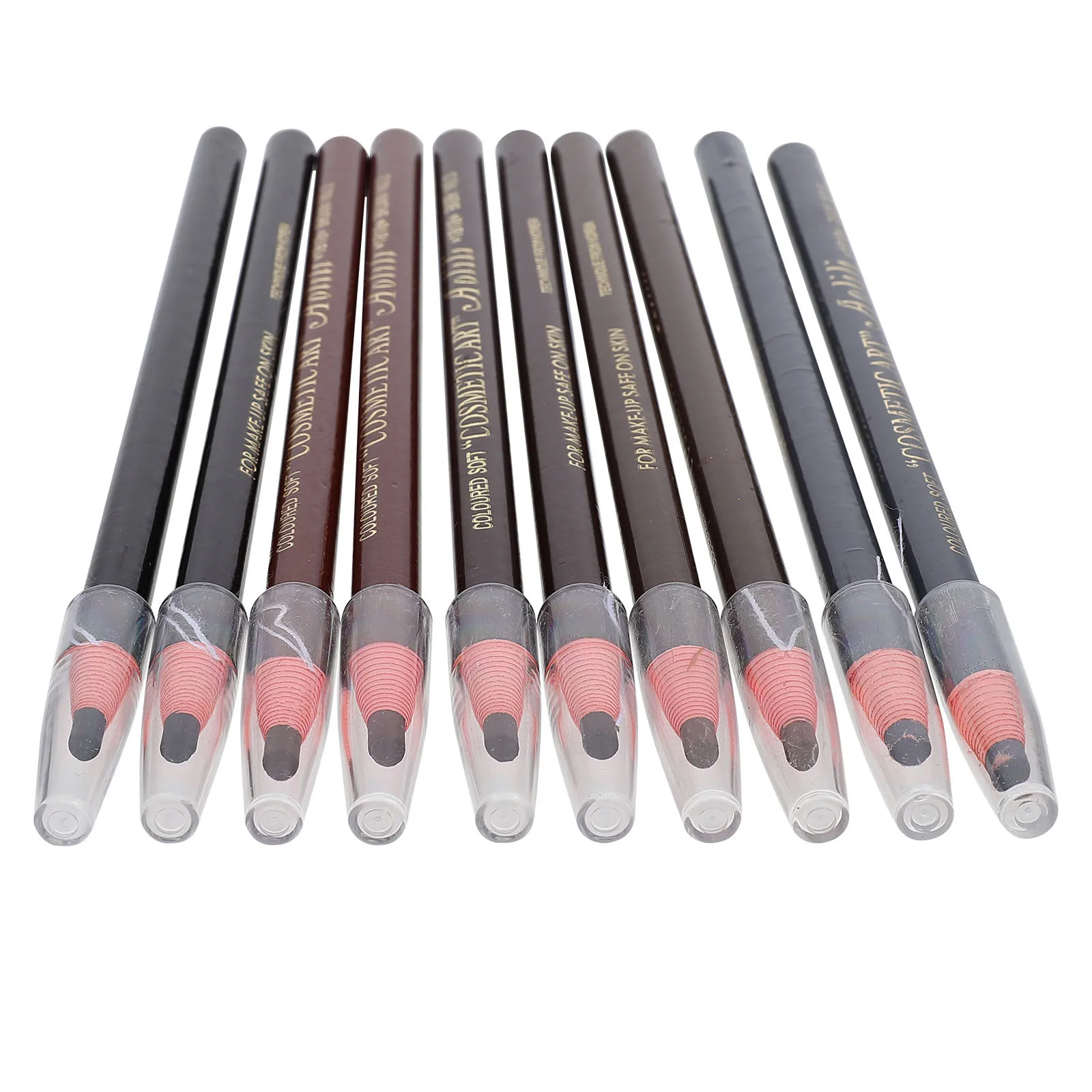 10 Uds. Lápices de cejas impermeables para mujer, bolígrafos para cejas naturales de larga duración, maquillaje portátil, regalo de cosméticos amigable para viajes