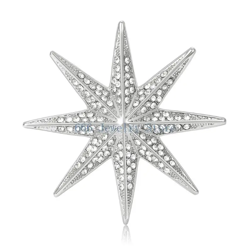 F2TD Secure Locking Star Badge Pin Brooch Featuring Security Clasp Alloy Safe