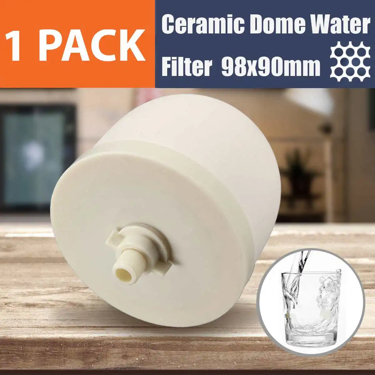 Filtro de agua de cerámica para tanque de agua, elemento de filtro de diatomita Mineral, 98mm x 90mm, 1 unidad