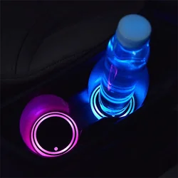 Colorful Enhanced Coaster for Car Cup Holder Universal Compatible With 7 Different LED Colors and 3 Modes