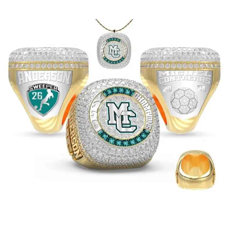 يمكن تخصيص حلقات البطولة الرياضية للشباب بتصميم شخصي، بما في ذلك الأسماء وأرقام اللاعبين، والرجبي، والبيسبول، #3