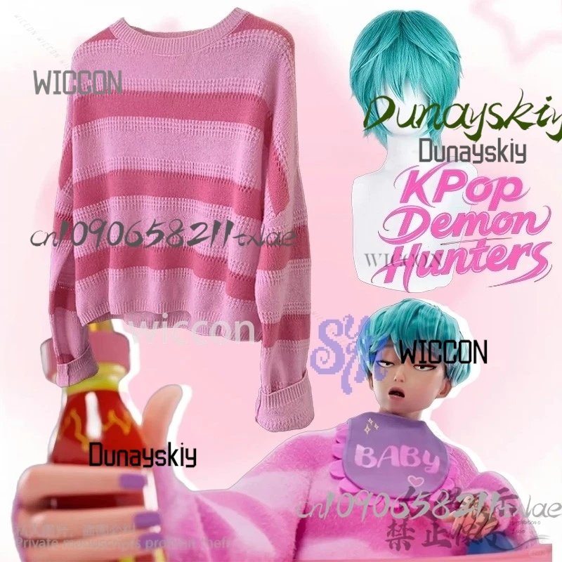 Huntrix KPop cazadores de demonios Saja Boy Cosplay Kpop grupo ídolo disfraz de Anime uniforme de Raya Rosa traje Jirai Kei pelucas Halloween