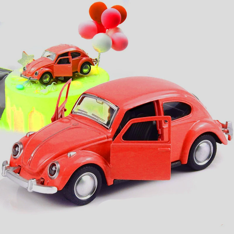 Beetle Vintage Classic Car Model,Kids Toy Car,Alloy Vehicle Model,Cake Decoration Accessories,1:36