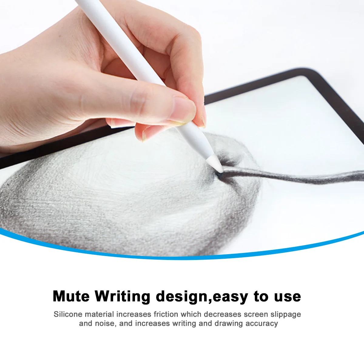 

8pcs Protective Case Anti-Slip Stylus Cover Silicone Protector Case Compatible for Apple Pencil 1 2 (White)