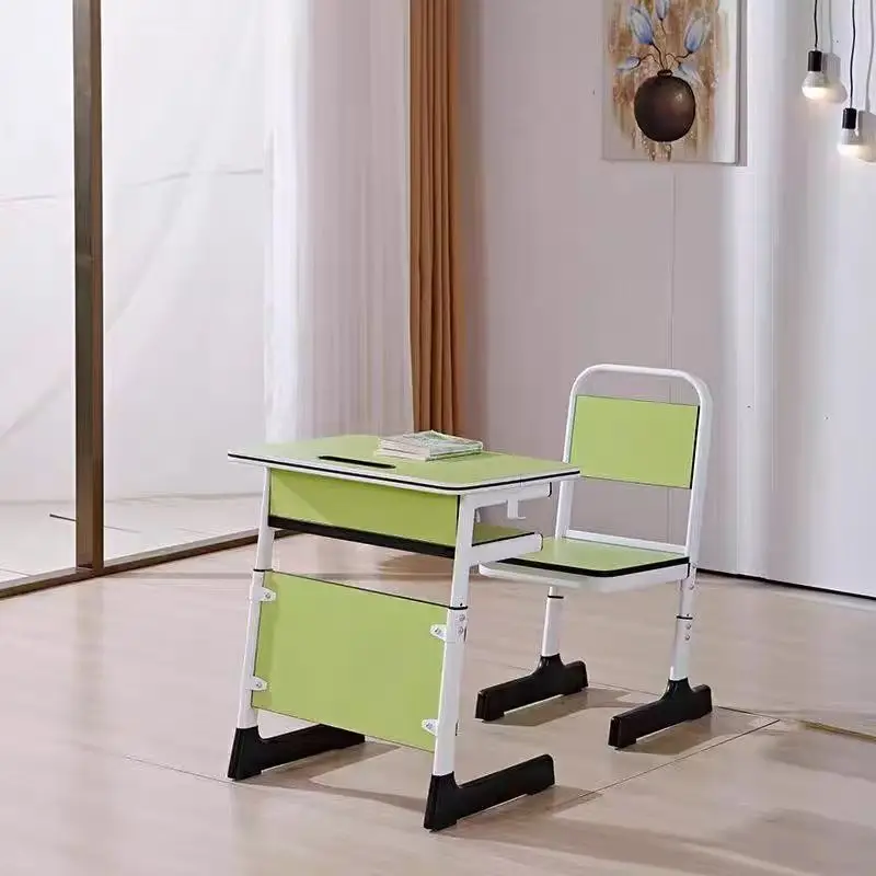 Primary School Student Desk Chair Set Metal Modern Anti-Stain Easy Clean Height Adjustable Durable Modern School Furniture