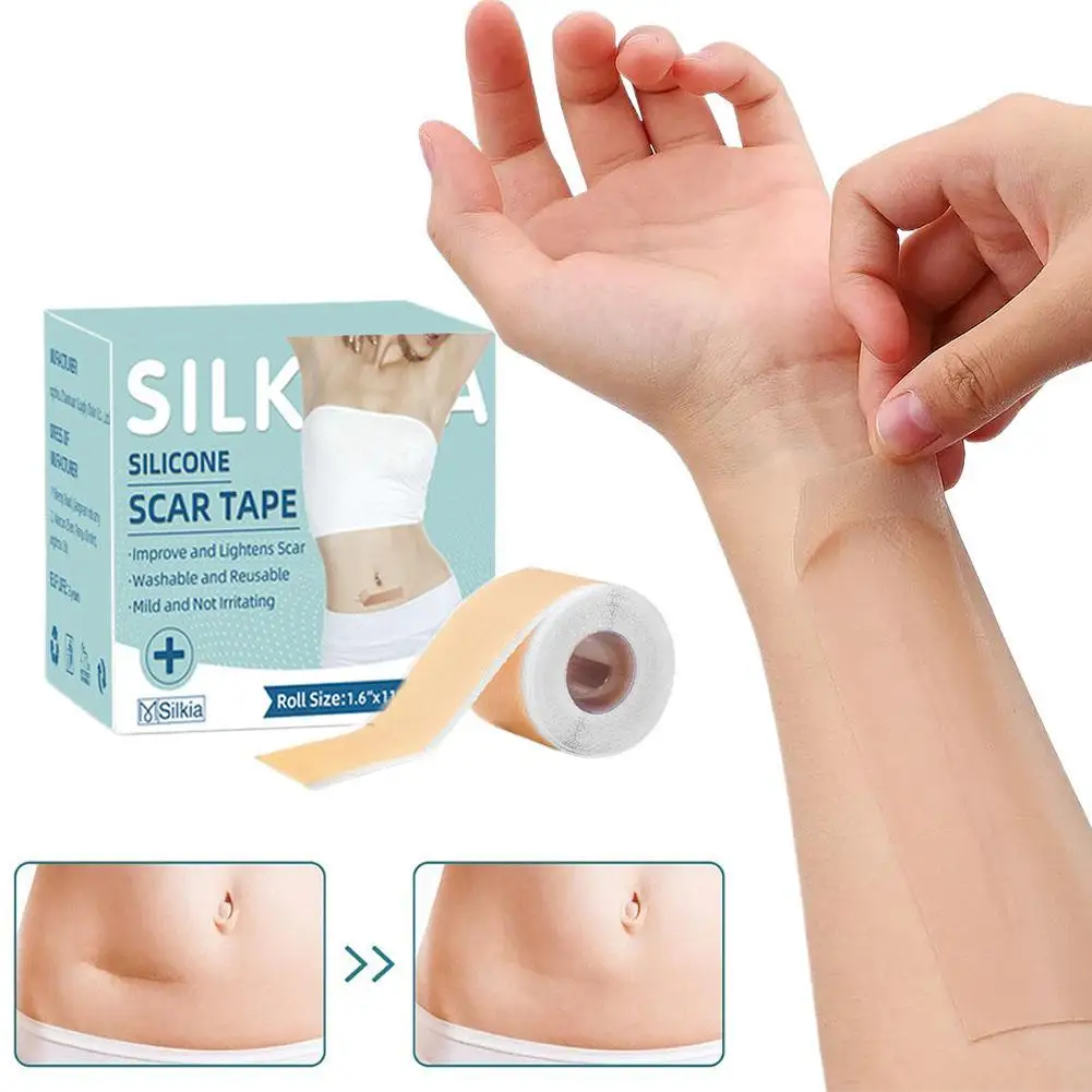 1 Roll 1.5M Silicone Scar Tape For Surgical Scars Medical Grade Silicone Scar Sheet Painless Effective Scar Repair Tape