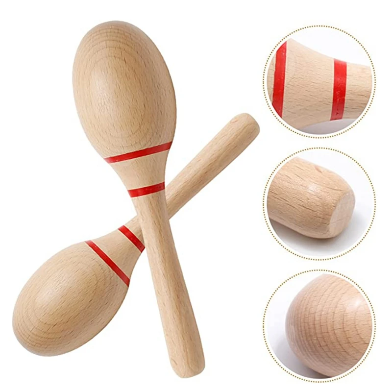 Legno di faggio Rumba Shakers Maracas strumenti musicali strumento musicale latino per giochi bomboniere