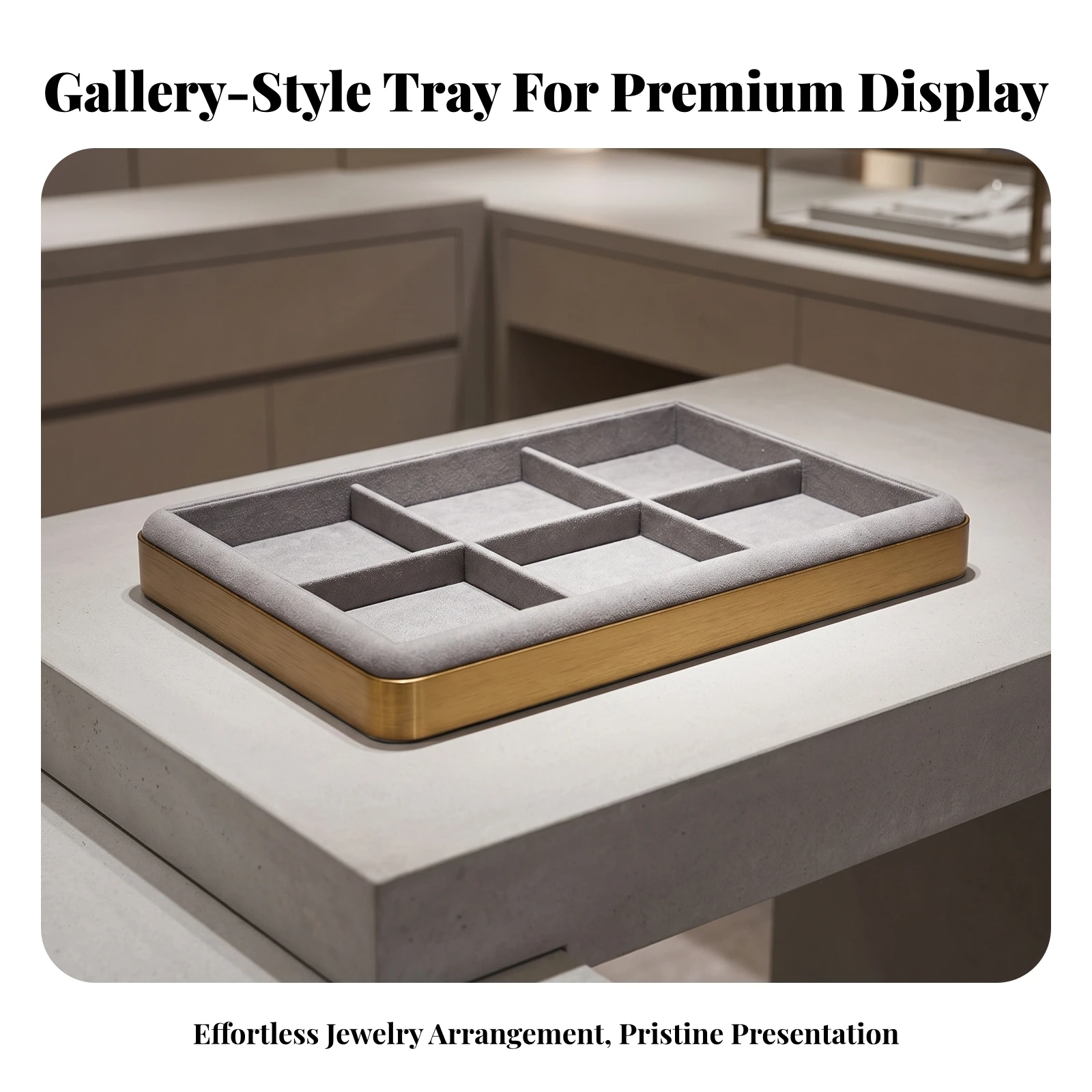 Jewelry Display Tray Rectangular Jewelry Tray with Padded Surface Soft Long-Lasting for Collectors, Retail Counters, Shops