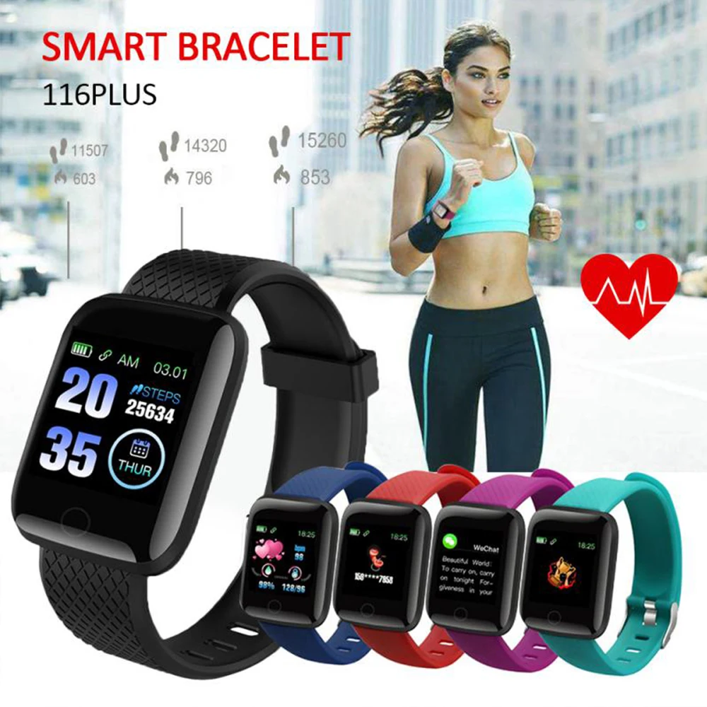 116 Plus Smart Watch 1.44“ Inch 128*128 Men And Women Sport Wristband Fitness Monitoring Track Smartwatch Bracelet Multifunction