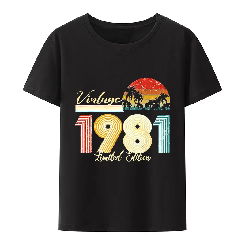 Vintage 1980 Limited Edition T-Shirt Men Women Print Tops 40 Years Old 40th Birthday Gift Shirt Classic Birthday Year Tee Shirt