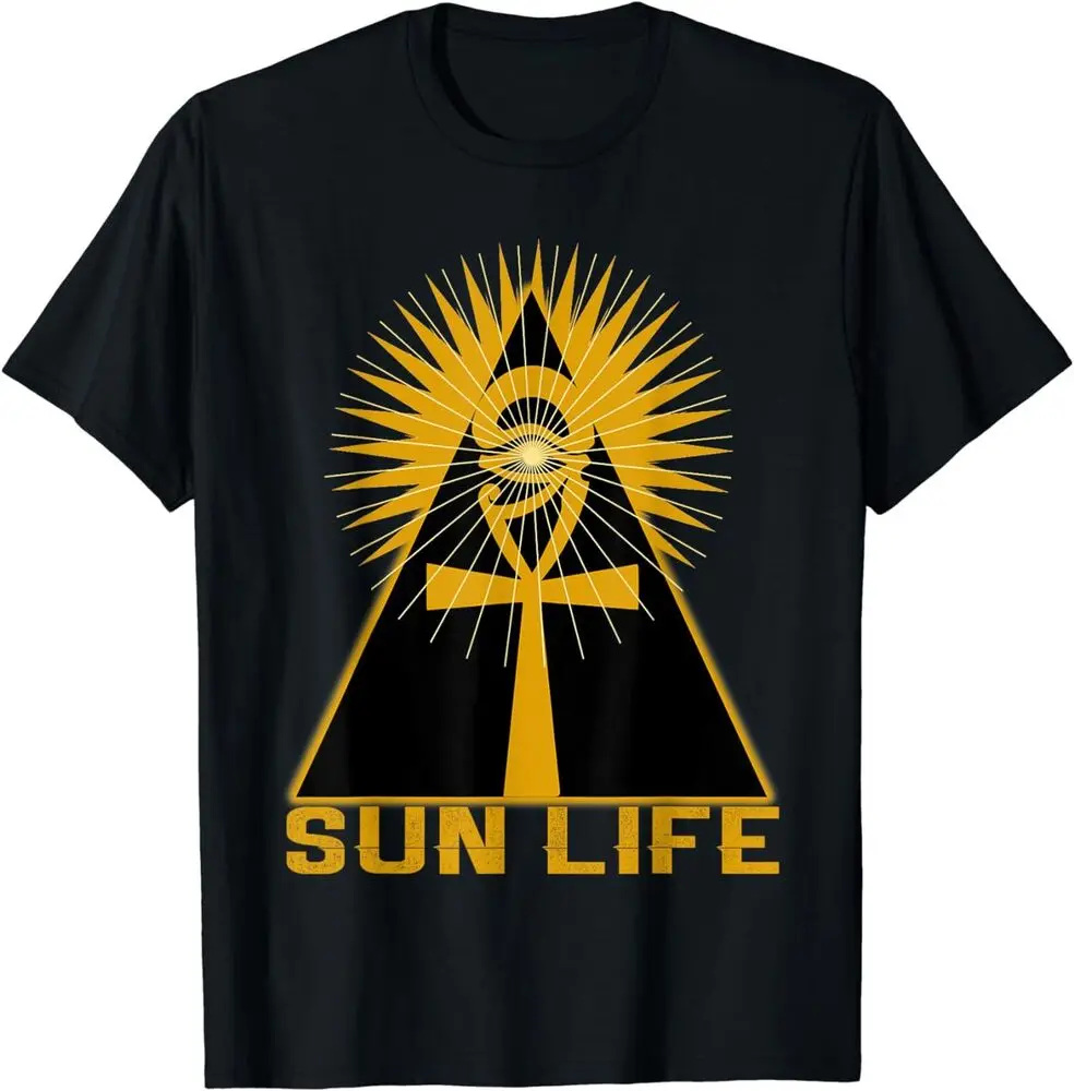 Ancient Sun Life Egyptian Kemetic Ankh Pyramid T-Shirt Y2K tops Unisex Summer Short Sleeve