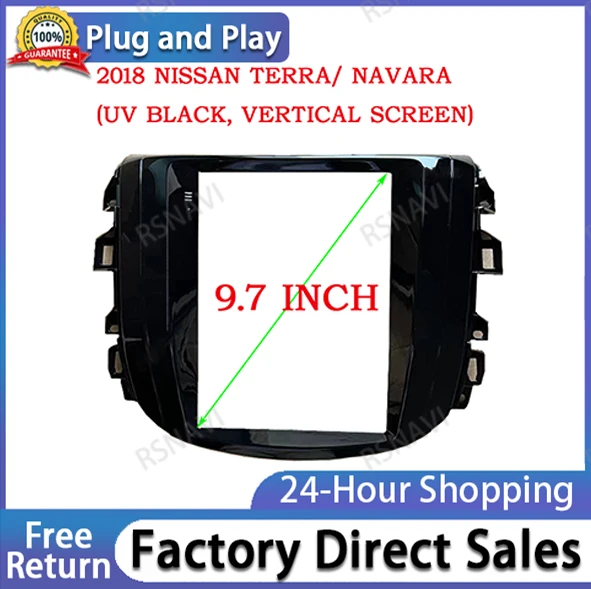 9.7 inch 2 din Fasxia Car Audio Frame Car Radio Facia,gps navigation fascia panel is suitable for 2018 NISSAN TERRA/ NAVARA