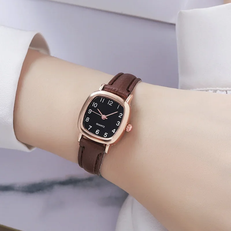 

Girls Quartz Wristwatches Fashion Casual Watch Korean Edition Temperament Slim Belt Simple Small Versatile Women's Watch