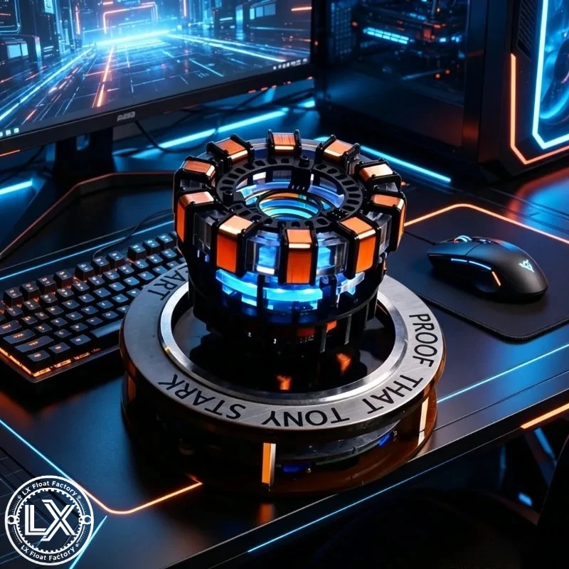 Magnetic Levitation Reactor Module with LED Lights Simulating Iron Man Movement Floating Display Rack Gifts for Boy Friends