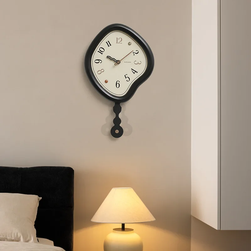 Non-drilled antique-style wall-mounted grandfather clock for living room- creative clock