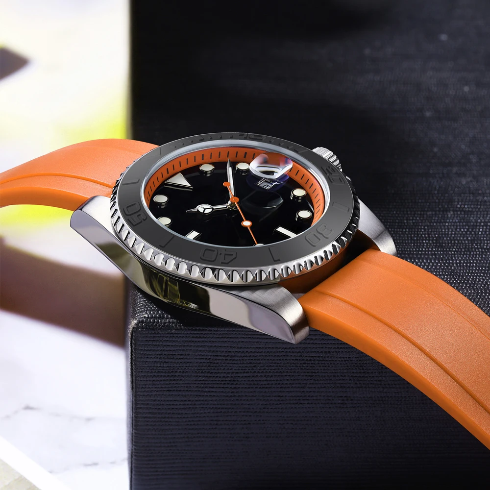 ADDIESDIVE Diver Orologio da uomo Logo personalizzato Nome 41mm Orologio al quarzo 200m Diving Sport Lunetta in acciaio inossidabile Orologi super luminosi
