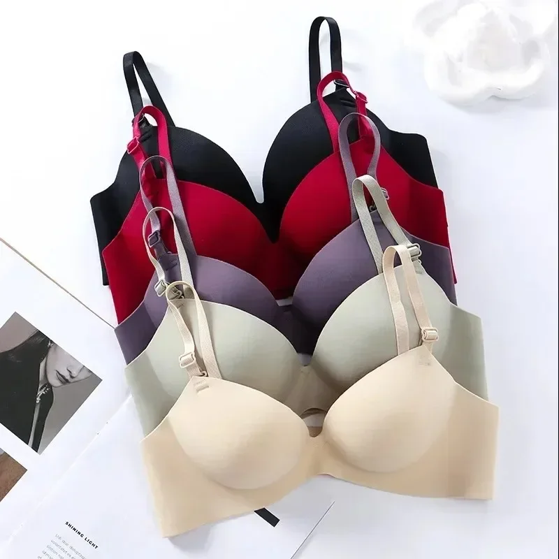 Dámská bezešvá podprsenka Sexy Push Up Bralette Bez kostic Dívky Studentky Prodyšné spodní prádlo Módní 3/4 Cup Bez kostic Dámské spodní prádlo - náhled 2