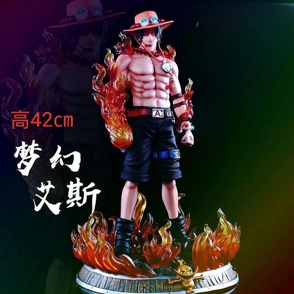 

Oversized 42cm GK Figure Dreamy Ace Fire Fist Ace with Double Head Sculpture Anime Peripheral Ornament Toy Gift for Boys