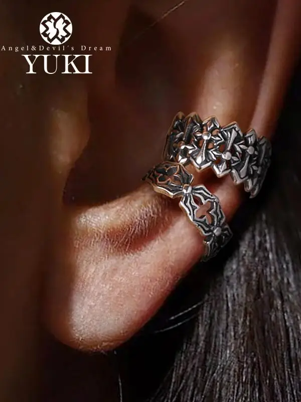 yuki-925-スターリングシルバー-イヤーカフ-ピアス不要-ユニセックス-ヴィンテージ-北欧デザイナー-ファッションジュエリー-イヤーアクセサリー