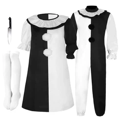Terrifier Art Clown Joker Cosplay Costume Jumpsuit Girls Role Play Fancy Dress Up Horror Dress Suit Halloween Carnival Party