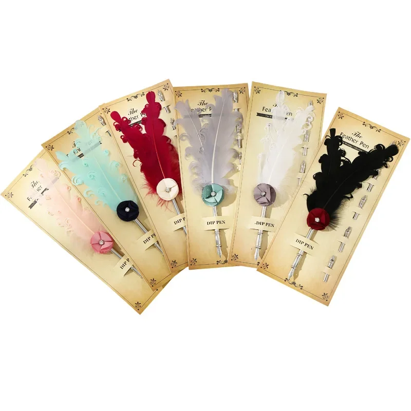 

1 Set Feather Pen Dip Pen Business Gifts Set High-end Nib Fountain Ink Calligraphy