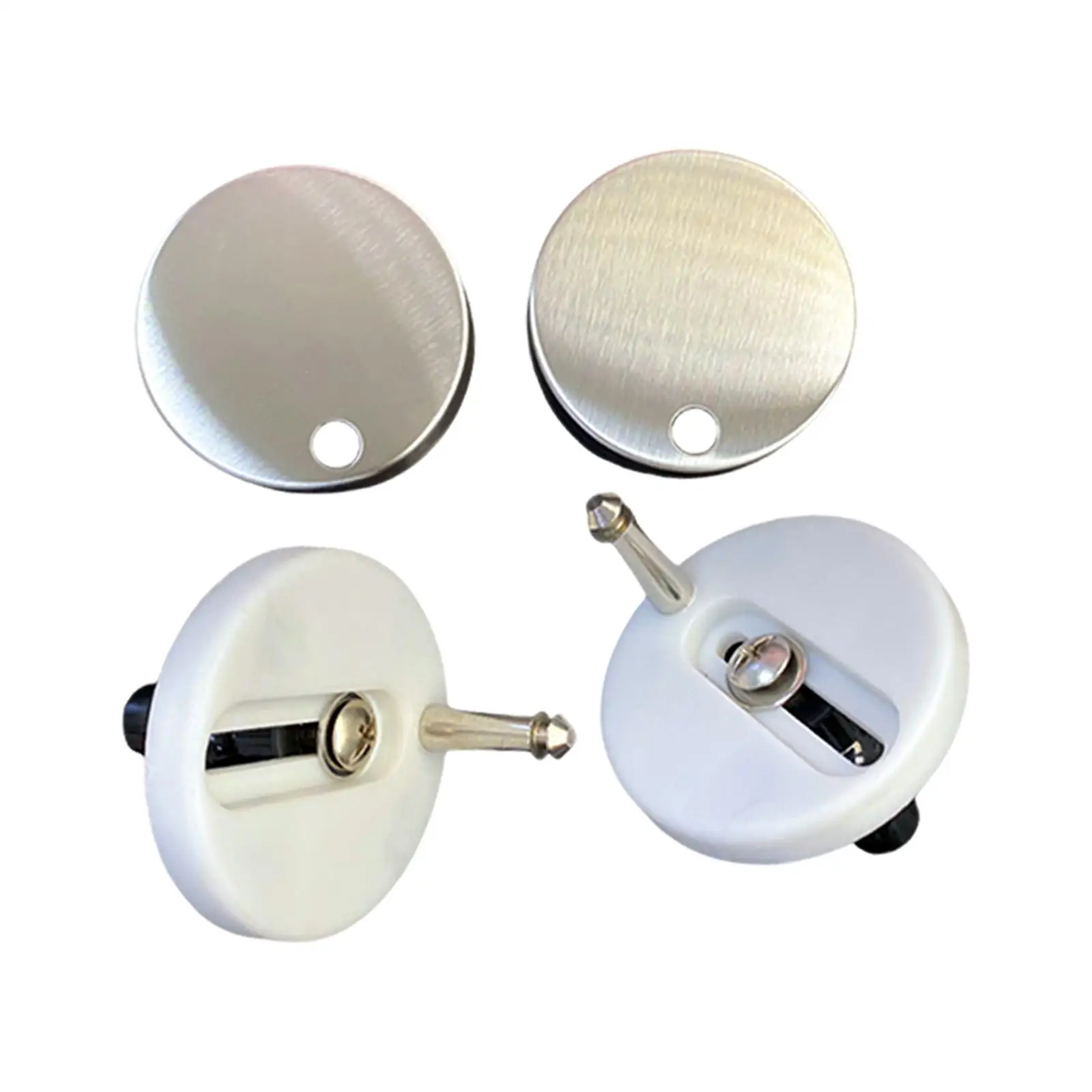 2x Toilet Seat Hinges Fix Nuts Screws Replacement Professional for Home Stainless Steel 60mm Diameter Toilet Lid Fixings