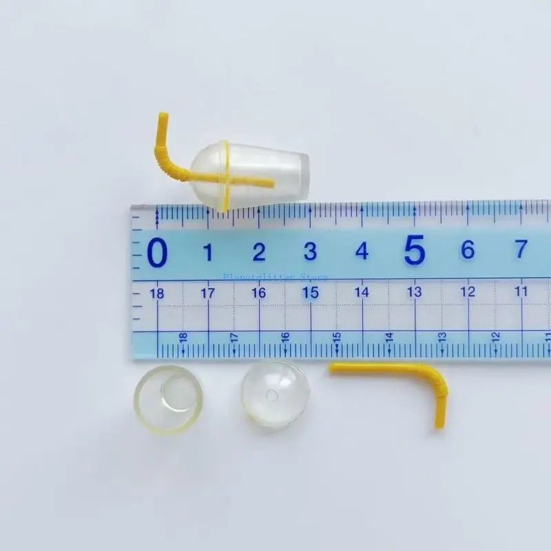 652B Silicone Mold For Miniature Bubble Teas Cup Accessories DIY Crafting Tool With High Detail Accuracy Cup and Straw Mold