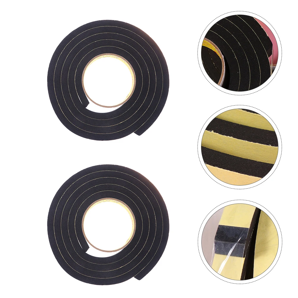 

2pcs 1 Roll Car Door Seal Strip Strong Adhesive Sponge Tape Weatherstrip Sound Insulation Dustproof Auto Anti-Collision Bar