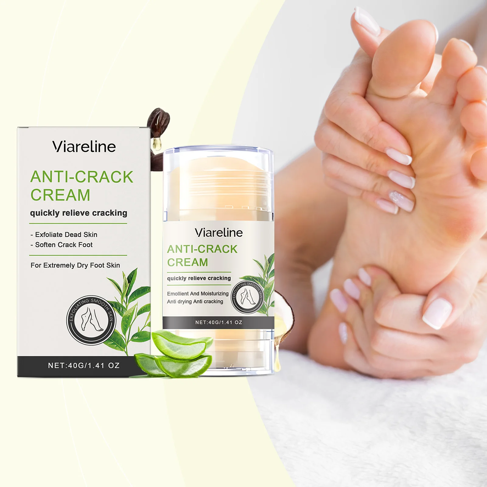 

Viareline Foot Care Stick Soothing Dry Hydrating Moisturizing Moisturizing Foot Skin Daily Care Stick