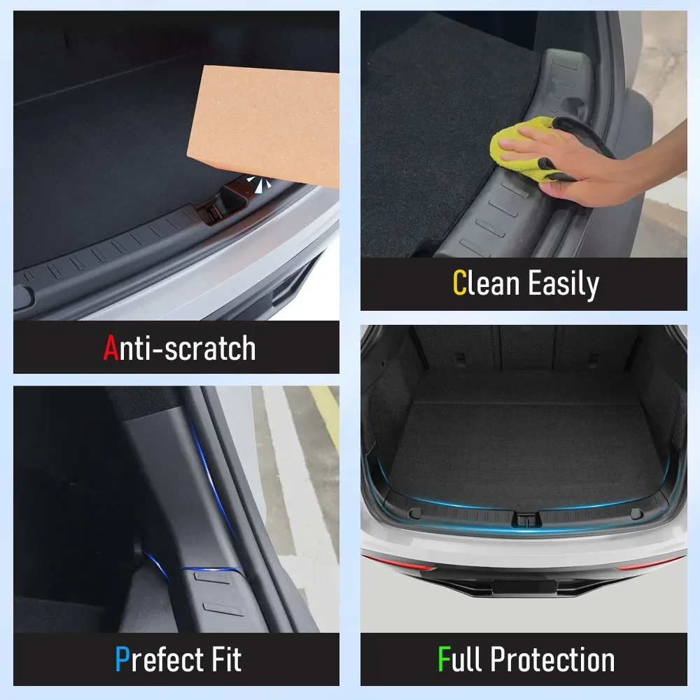 Tesmayx TPE Kofferbak Dorpel Plaat Cover voor Tesla Nieuw Model Y Juniper Launch 2025 + Krasbescherming Accessoire