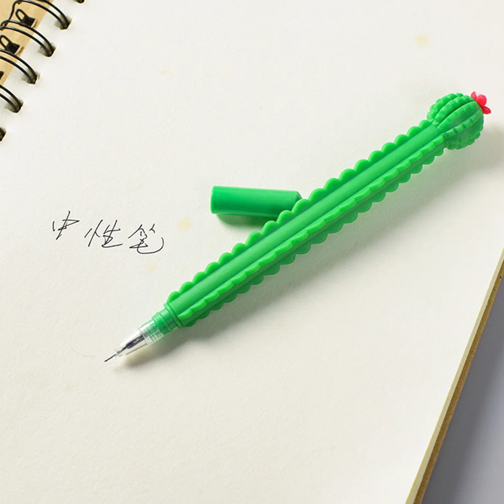 

10pcs Cactus Gel Pens Writing Pens For Students Smooth Long Lasting Portable Lightweight Premium Plastic Pull Cap