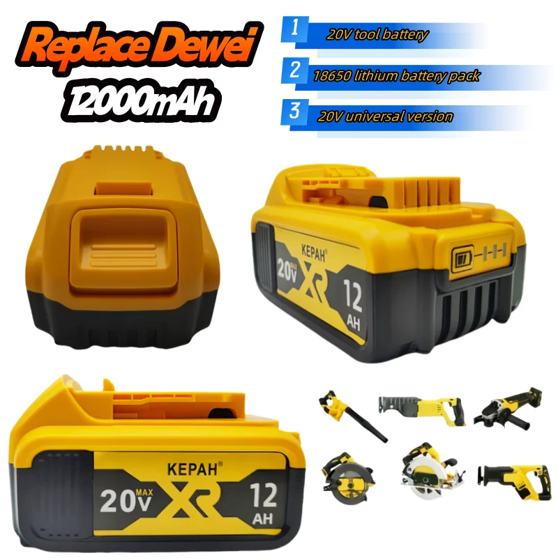 

DCB200 20v 12.0Ah lithium-ion battery,replacing DeWalt 18v rechargeable battery DCB184 DCB200 DCB182 DCB180 DCB181 DCB182 DCB201