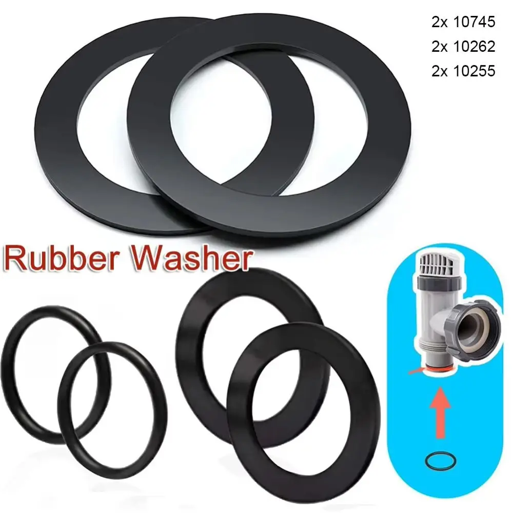 6Pcs/Set Durable 10745 10262 10255 Pool Rubber Washer Rubber Black O Ring Seal 25076RP Rubber Gasket for Intex Pool 10747/25006