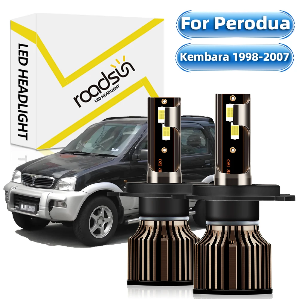 【For Perodua Kembara 1998-2007】LED Car Headlight Bulbs H4 Hi-Lo Beam 6000K White Light 24000LM 400% Super Bright Plug And Play