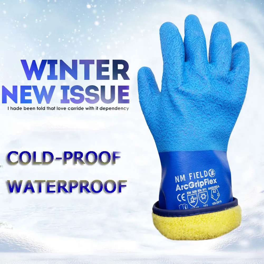 Winter Thermal Work Gloves -60 Degree Protection Waterproof Non-Slip Oil-Resistant Wear-Resistant for Cold Storage Fishermen
