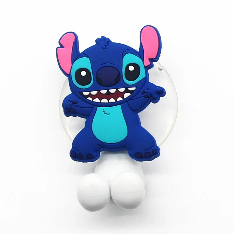 Disney Stitch Toothbrush Holder Cute Cartoon Lilo & Stitch Anime Figure Wall Mounted Shelf for Bathroom Hangers Hook Suction