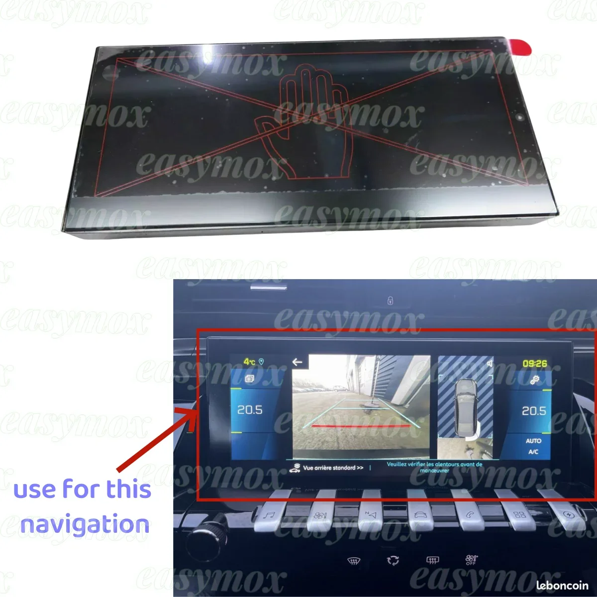 9817435380 LCD DISPLAY 10 Inch for Peugeot 508 2019 2020 2021 2022 Navigation GPS Multimedia Information Screen