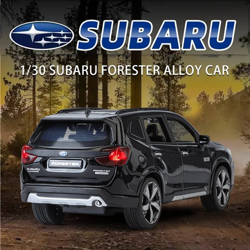 1/30 Subaru Forester SUV Alloy Car Model Diecast Metal Toy Off-road Vehicles Car Model Simulation Sound and Light Kids Toys Gift