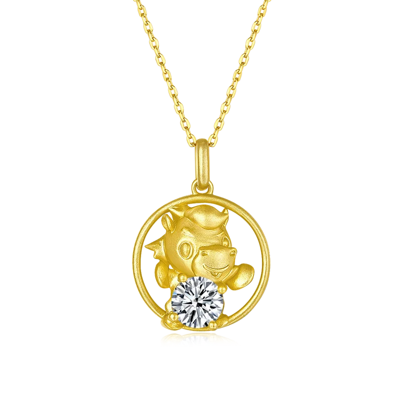 

Twelve Chinese Zodiac Signs Moissanite Necklace Pendant Antique Gold Plated S925 Sterling Silver for Women Party Birthday gift