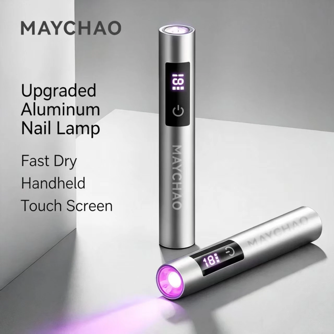 Handheld Nail UV Light Touch Screen, Red Blue Light Quick Dry Nail Gel Polish Curing Lamp, Portable Mini Nail Art Flash Light