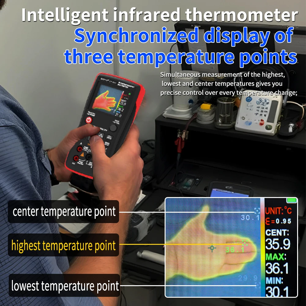 ZOYI ZTR01 2in1 Thermal Imager AC/DC Current Voltage Multimeter IR Camera -20℃ to 550℃ Floor Pipeline Heating Electronic Inspect
