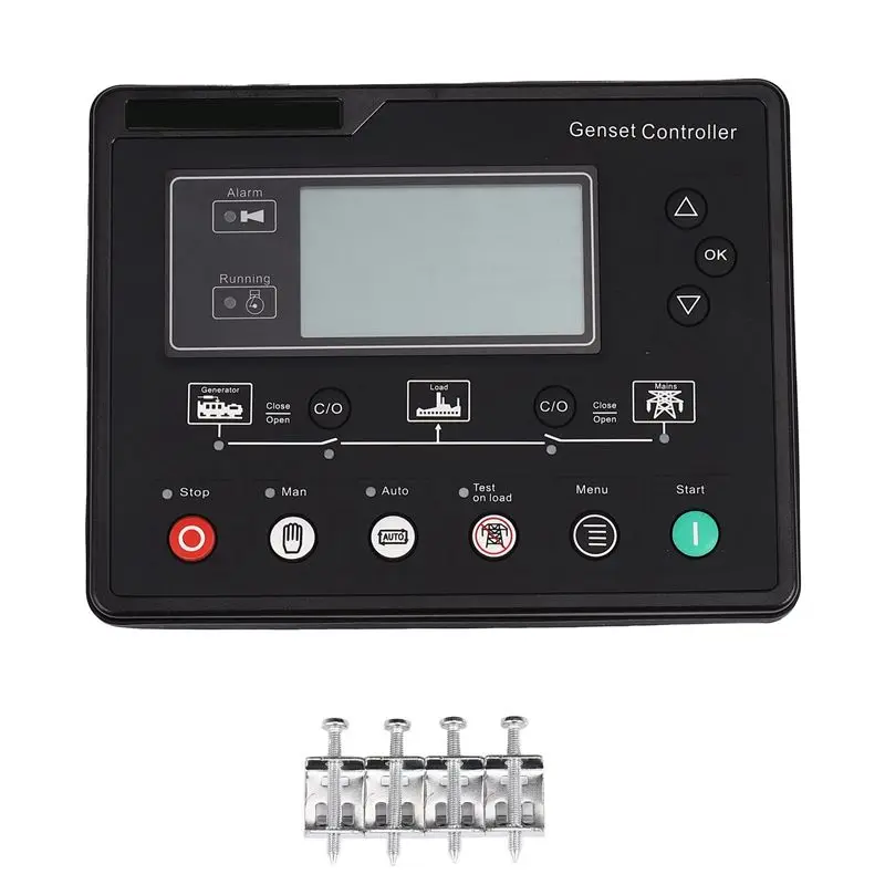 [NEWA08R】 6120U AMF Generator Set Controller LCD Automatic Start Genset Ats Control Box Terminal Charge Panel Alternator Part 61