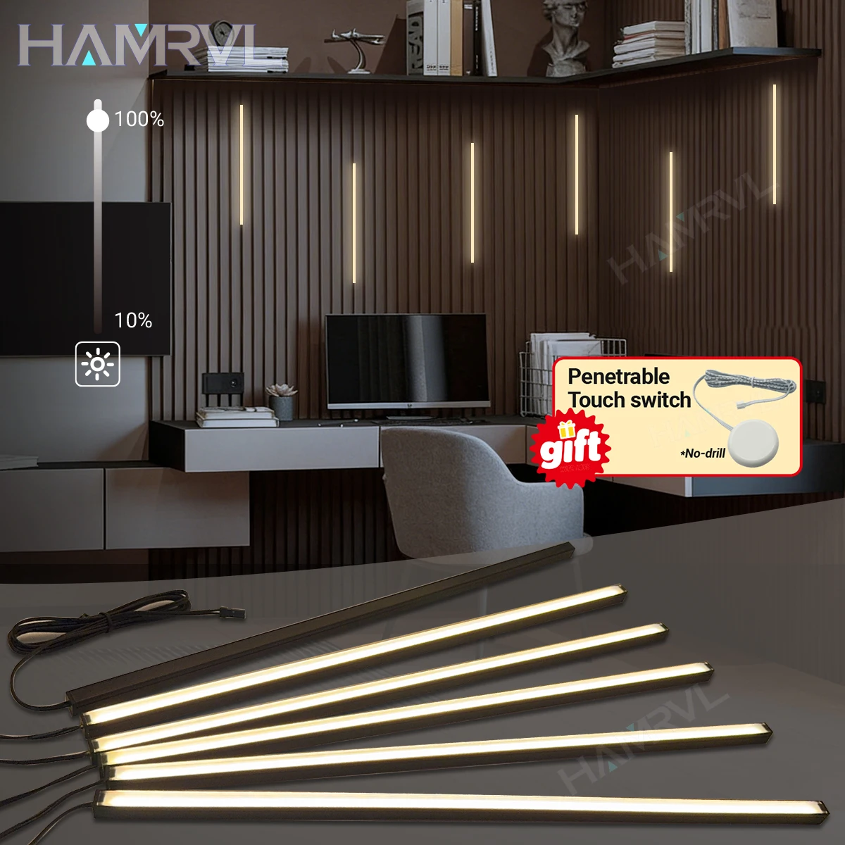 

Светодиодный встраиваемый светильник для стеновых панелей - самоклеящиеся настенные световые полосы для декора интерьера, деревянных планок, кухни, дома, лестниц