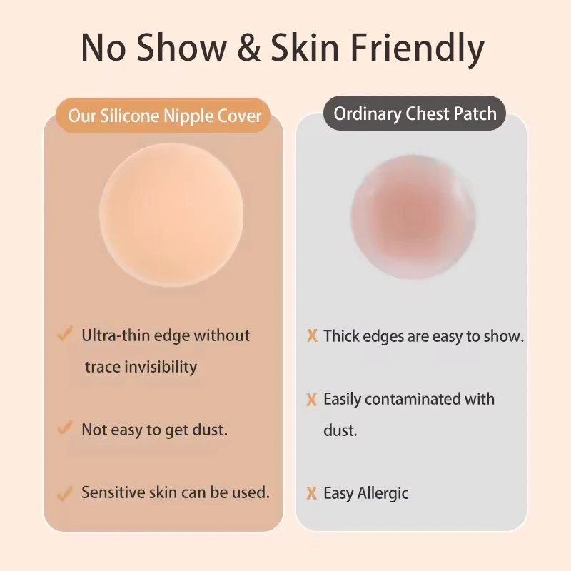 Nipple Cover Pasties Silicone Adhesive Sticky Bra Liner For Women Reusable Breast Pad Sticker Invisible Boob Tape No-Show Insert