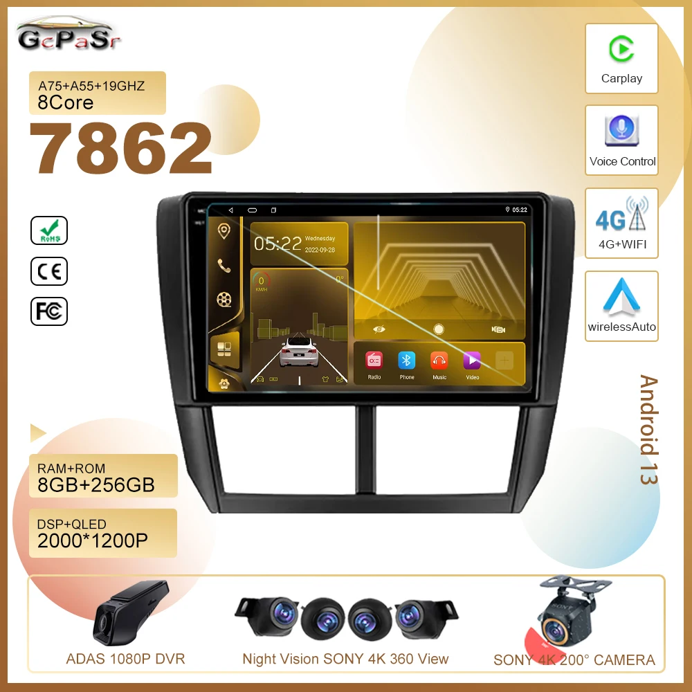 

Android 13 For Subaru Forester 3 SH 2007 - 2013 For Subaru Impreza GH GE 2011Radio Stereo Multimedia Player GPS Navigation 2din