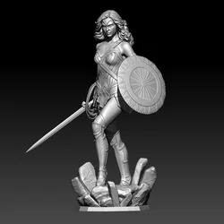 1/24 75mm  1/18 100mm Resin Model Kits Female Warrior Battle Girl  Figure Unpainted No Color RW-1127