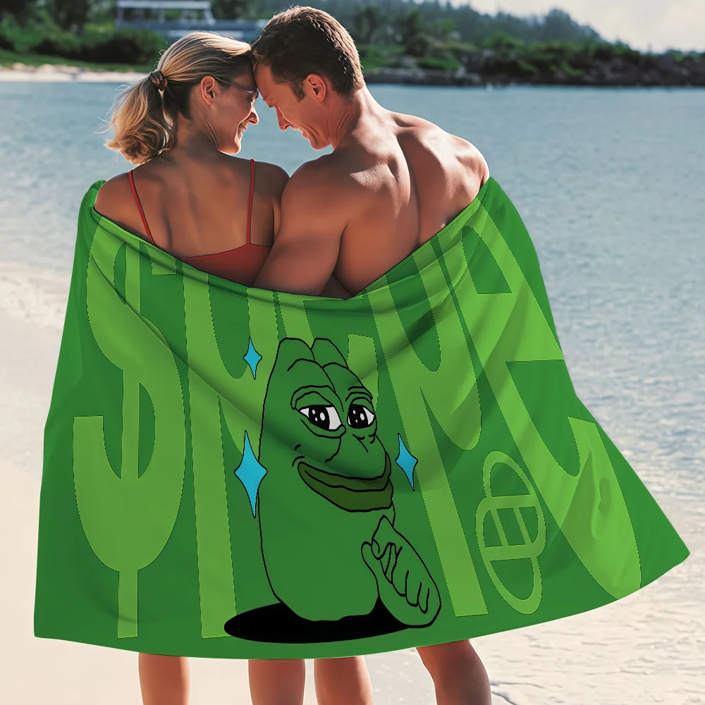 Meme P-Pepe the Frog Towel Quick Drying Beach Towels Are Suitable For Swimming Pools Camping Yoga And The Gym
