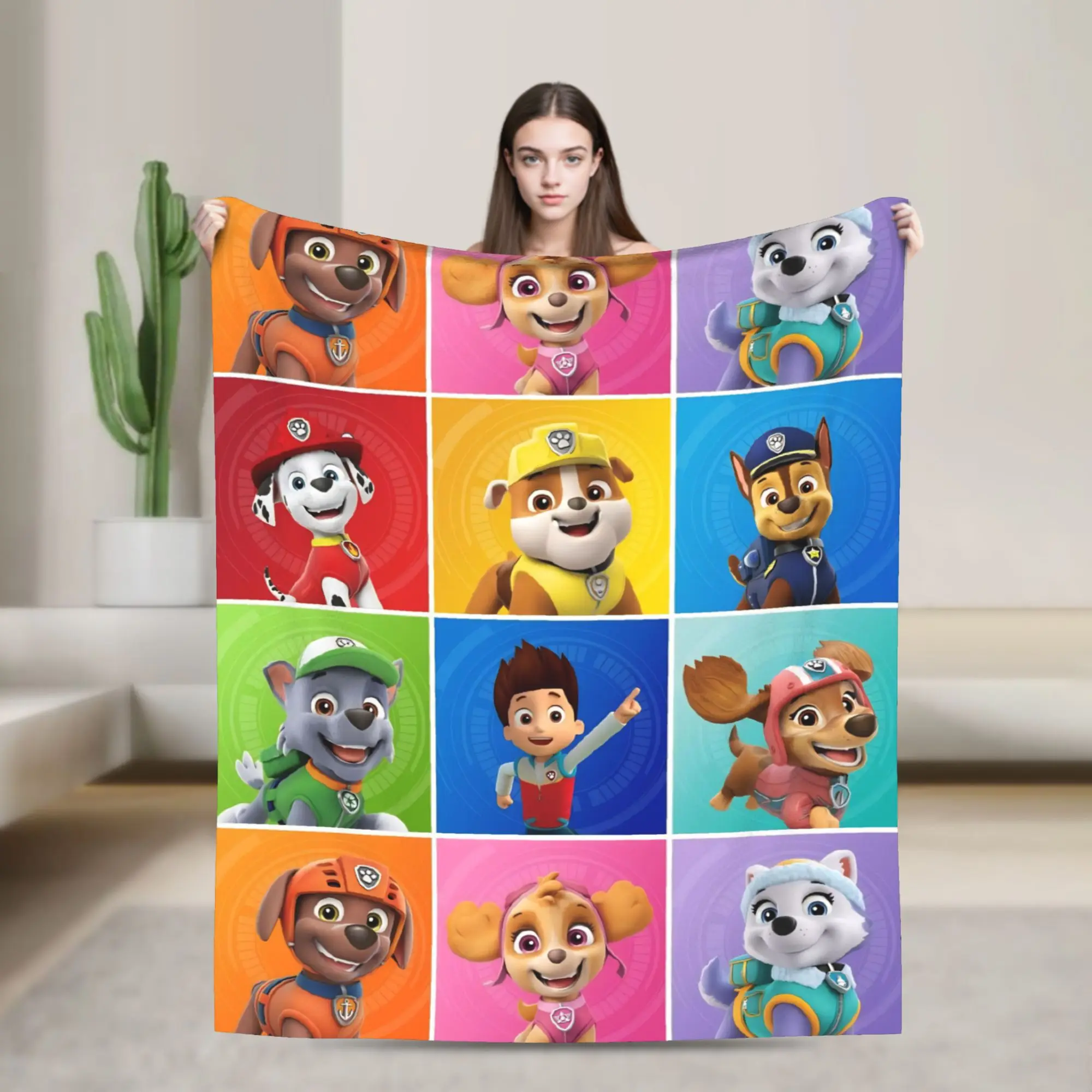 P-PAW P-Patrol Dog Cartoon Blanket Coral Fleece Plush  Ultra-Soft Throw Blankets for Home Couch Bedspread